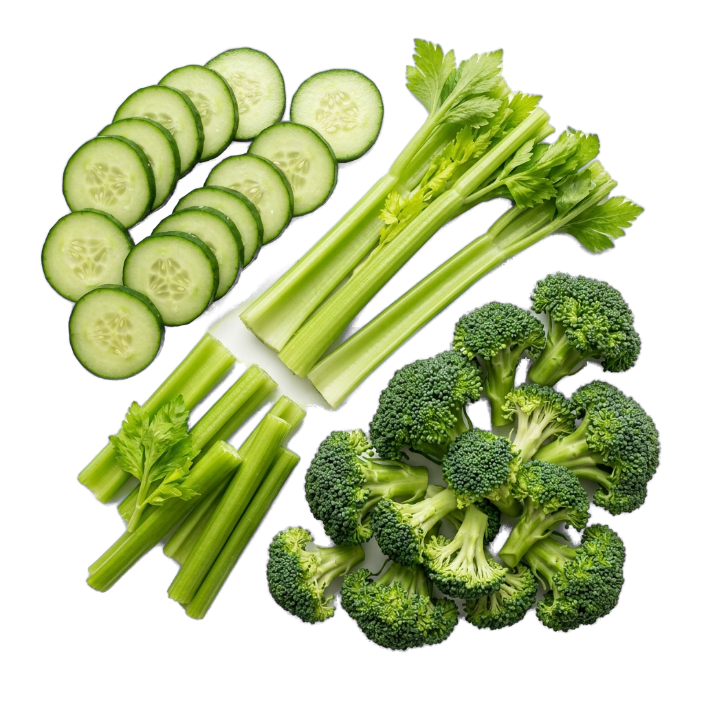 Dietary nutrition elements cucumber celery broccoli