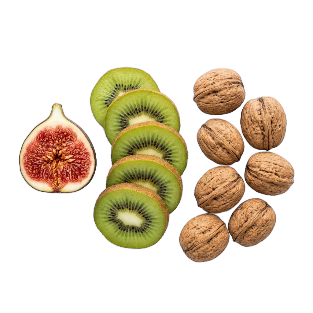 Dietary nutrition elements kiwi walnut fig
