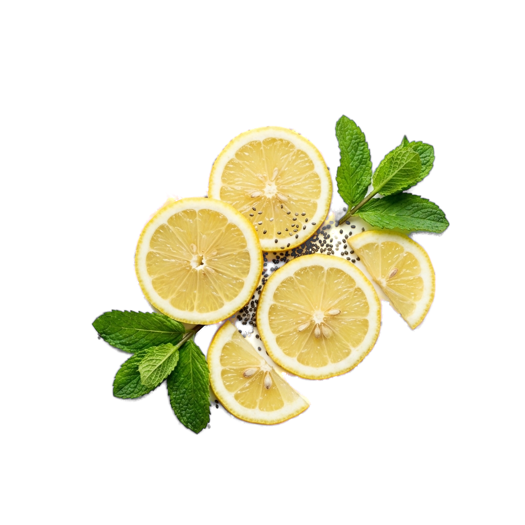 Dietary nutrition elements lemon mint chia
