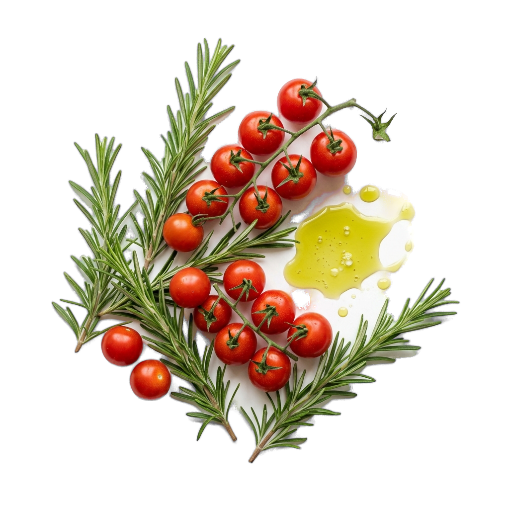 Healthy elements rosemary tomato